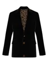 Dolce & Gabbana Men Velvet Notched Lapel Blazer In Blue