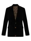 Dolce & Gabbana Men Velvet Notched Lapel Blazer In Blue