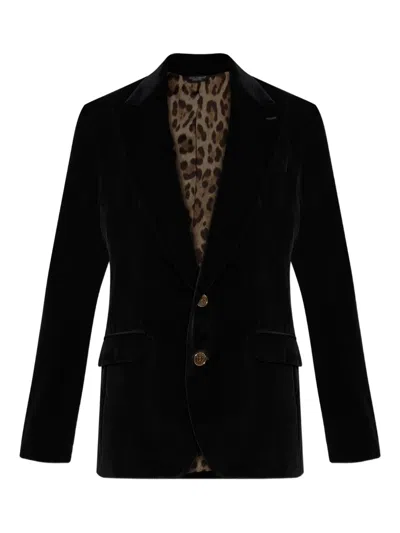DOLCE & GABBANA VELVET NOTCHED LAPEL BLAZER