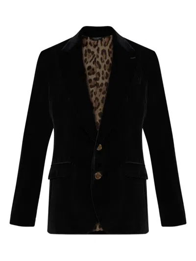 DOLCE & GABBANA VELVET NOTCHED LAPEL BLAZER