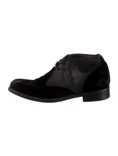 Pre-owned Dolce & Gabbana Velvet Oxfords In Black