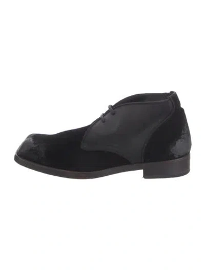 Pre-owned Dolce & Gabbana Velvet Oxfords In Black