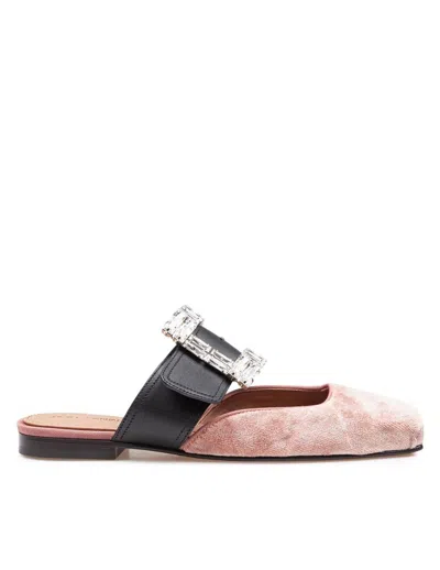 Dolce & Gabbana Velvet Sabot With Jewel Buckle In Multi