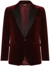 Dolce & Gabbana Cotton-blend Velvet Tuxedo Jacket In Red