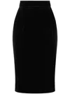 Dolce & Gabbana Black Stretch Wool Blend Skirt In Black