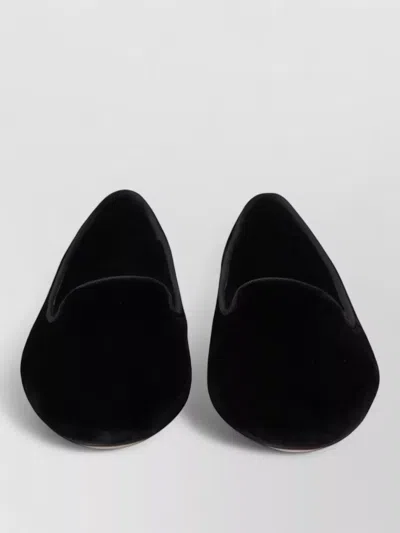 Dolce & Gabbana Velvet Slip On Loafers Flats Shoes In Black
