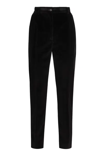Dolce & Gabbana Velvet Trousers In Black