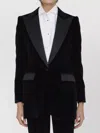 Dolce & Gabbana Velvet Tuxedo Jacket With Peaked Lapels In Black