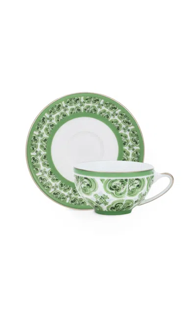 Dolce & Gabbana - Verde Maiolica Espresso Cup And Saucer Set - Green
