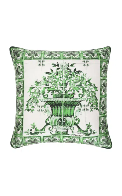 Dolce & Gabbana - Verde Maiolica Silk Cushion - Green