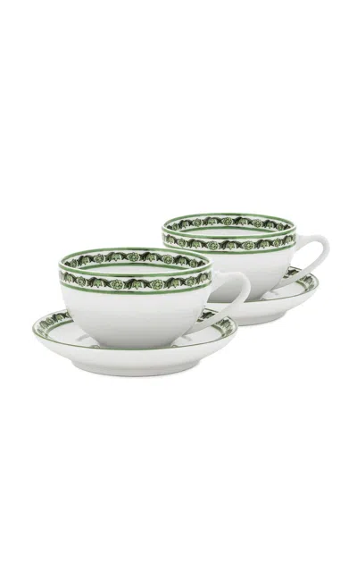 Dolce & Gabbana - Verde Maiolica Tea Cup And Saucer Set - Green