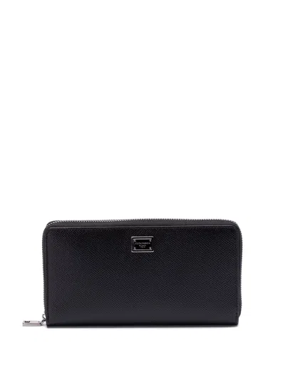 Dolce & Gabbana Vertical Card Holder With Logo Tag In Black  