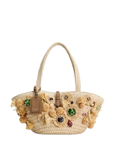 DOLCE & GABBANA EMBELLISHED BASKET BAG