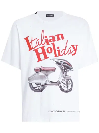 DOLCE & GABBANA T-SHIRT IN COTONE STAMPA VESPA
