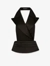 Dolce & Gabbana Black Double-breasted Vest With Rear Cut-out In Silk And Wool Woman In Black