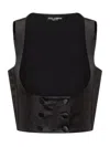 Dolce & Gabbana Double-breasted Duchess Silk Tuxedo Waistcoat In Black