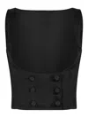 Dolce & Gabbana Double-breasted Duchess Silk Tuxedo Waistcoat In Black