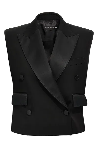 Dolce & Gabbana Vest 'sleeveless Tuxedo' In Nero
