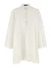 Dolce & Gabbana Sleeve Puff Embroidery Floral Hem Scalloped