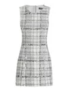 Dolce & Gabbana Lurex Raschel Tweed A-line Minidress With Dg-branded Buttons In Gris Claro
