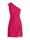 Dolce & Gabbana Short Shocking Pink Lace Dress In Multicolour