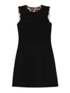 Dolce & Gabbana Leopard-print Lining Sleeveless Mini Dress Clothing In Black
