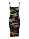 Dolce & Gabbana Paneled Ruched Floral-print Tulle Dress In Multicolour