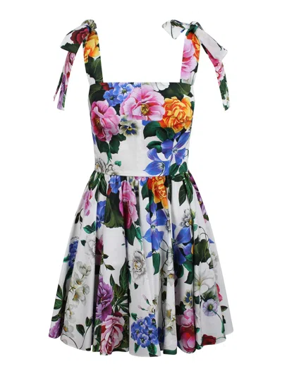 Dolce & Gabbana Flower Print Dress In Multicolour