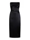 Dolce & Gabbana Satin-finish Midi Dress In Negro