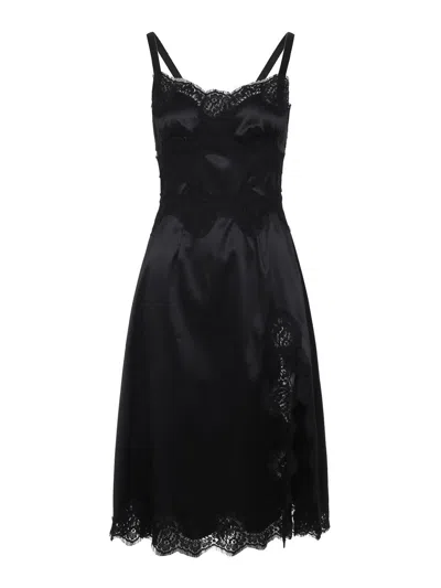 Dolce & Gabbana Acetate Midi Dress In Black