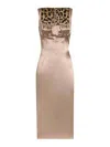 Dolce & Gabbana Silhouette Pleated Sleeveless Square Neckline Dress In Neutral
