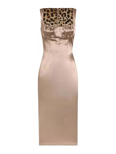 Dolce & Gabbana Midi Dress In Neutral