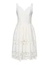 Dolce & Gabbana Floral Embroidered Cutout Midi-dress In White