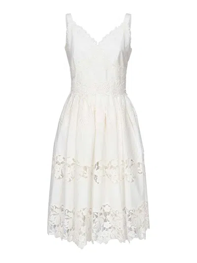 DOLCE & GABBANA VESTIDO MIDI - BLANCO