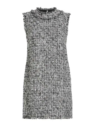 Dolce & Gabbana Tweed Dress In Grey