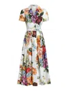 Dolce & Gabbana Midi Dress With A Floral Bouquet Print In Multi
