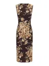 Dolce & Gabbana Rose Print Dress In Black