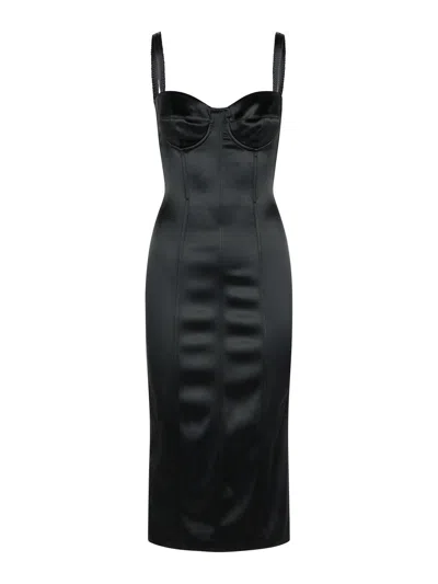 DOLCE & GABBANA DRESS IN BLACK ACETATE BLEND