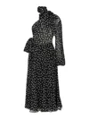 Dolce & Gabbana Polka-dot Chiffon Midi Dress In Black