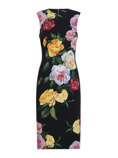 DOLCE & GABBANA VESTIDO MIDI - NEGRO
