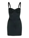 Dolce & Gabbana Strap Detailing Bustier Top Fitted Midi Dress In Black