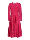Dolce & Gabbana Calf-length Circle-skirt Dress In Cordonetto Lace In Pink