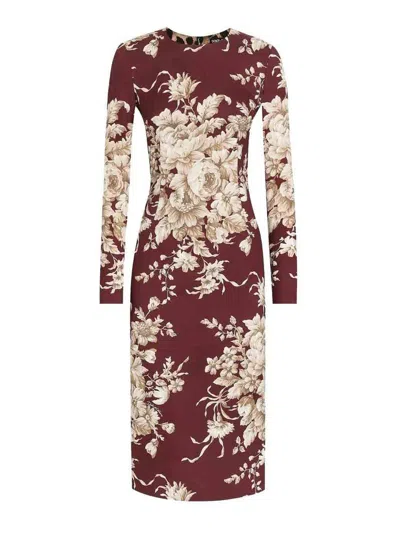 Dolce & Gabbana Dress Rose Cretonne Fbdx In Brown