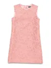 Dolce & Gabbana Floral Lace Overlay Dress With Scalloped Hem In Nude & Neutrals