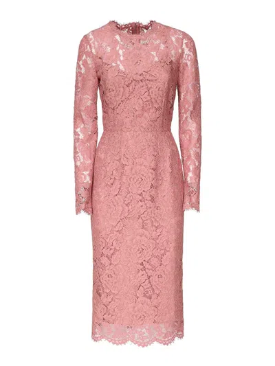 DOLCE & GABBANA LACE SHEATH LONGUETTE DRESS