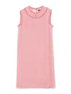 Dolce & Gabbana Textured Fabric Sleeveless Dress With Frayed Brim In Nude & Neutrals