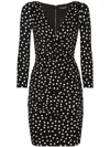 Dolce & Gabbana Polka Dot-printed Plunging V-neck Mini Dress
