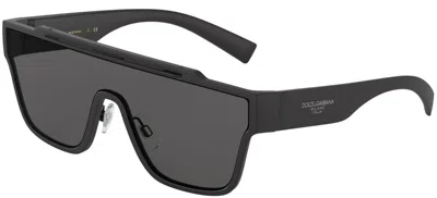 Pre-owned Dolce & Gabbana Viale Piave 2.0 Dg 6125 Matte Black/grey (2525/87) Sunglasses In Gray