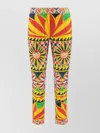 Dolce & Gabbana Vibrant Cropped Trousers Sun Motif In Multi