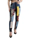 Dolce & Gabbana Patchwork Printed Cotton-blend Skinny Jeans In Multi
